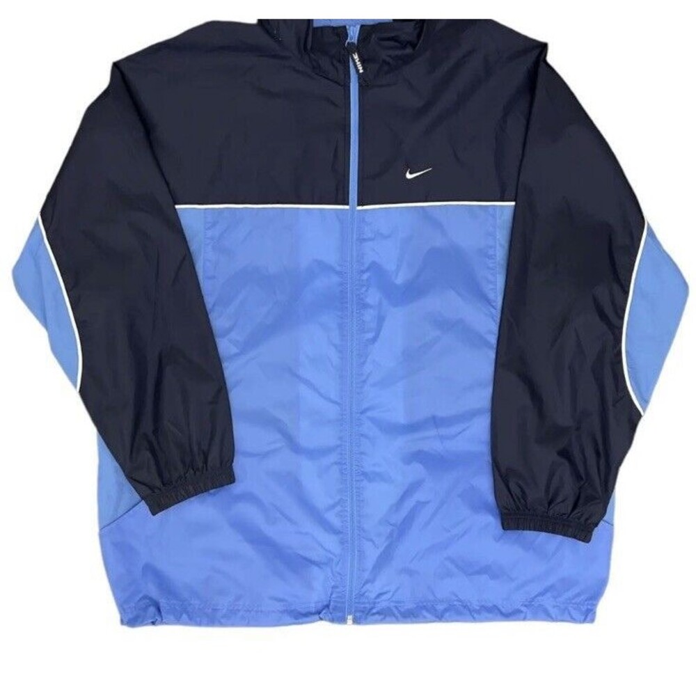 Vtg Nike Colorblock Windbreaker Y2K Track Jacket blue Nylon Sz XL
